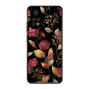 Lesklý kryt Mobiwear Glossy - Xiaomi Redmi Note 11 / 11S - G171G Zlatavé lístky a květy