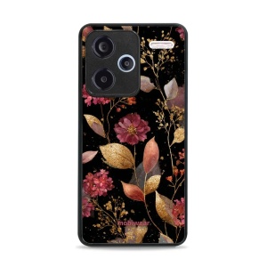 Lesklý kryt Mobiwear Glossy - Xiaomi Redmi Note 13 Pro Plus - G171G Zlatavé lístky a květy