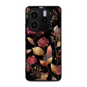 Lesklý kryt Mobiwear Glossy - Xiaomi Redmi Note 14 5G - G171G Zlatavé lístky a květy