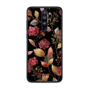 Lesklý kryt Mobiwear Glossy - Xiaomi Redmi Note 8 Pro - G171G Zlatavé lístky a květy
