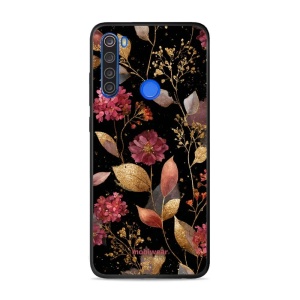 Lesklý kryt Mobiwear Glossy - Xiaomi Redmi Note 8T - G171G Zlatavé lístky a květy