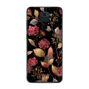 Lesklý kryt Mobiwear Glossy - Xiaomi Redmi Note 9 - G171G Zlatavé lístky a květy