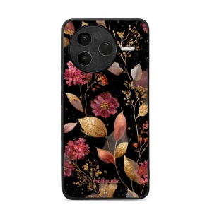 Lesklý kryt Mobiwear Glossy - Xiaomi POCO F7 Pro 5G - G171G Zlatavé lístky a květy
