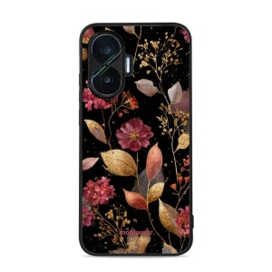 Lesklý kryt Mobiwear Glossy - Xiaomi POCO F7 - G171G Zlatavé lístky a květy