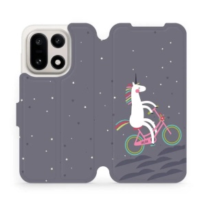 Flipové pouzdro Mobiwear - OnePlus 15 - V024P Jednorožec na kole