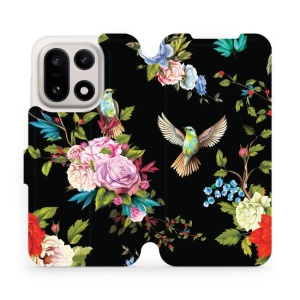 Flipové pouzdro Mobiwear - OnePlus 15 - VD09S Ptáčci a květy