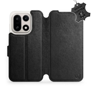 Kožené flip pouzdro Mobiwear - OnePlus 15 - Černé