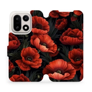 Flipové pouzdro Mobiwear - OnePlus 15 - VP45S Temné červené květy