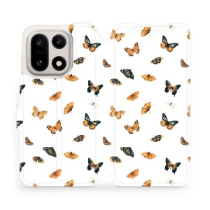 Flipové pouzdro Mobiwear - OnePlus 15 - VP77S Oranžoví motýlci