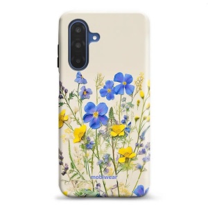 Odolný obal Mobiwear Elite Pro - Samsung Galaxy A17 / A17 5G - EP41E Modré a žluté kvítky