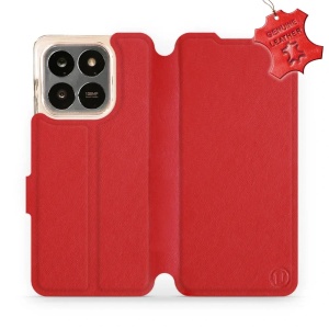 Kožené flip pouzdro Mobiwear - Honor X7d / Honor 400 Smart - Červené