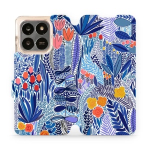 Flipové pouzdro Mobiwear - Honor X7d / Honor 400 Smart - MP03P Modrá květena