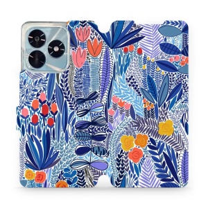 Flipové pouzdro Mobiwear - Honor X5c Plus - MP03P Modrá květena