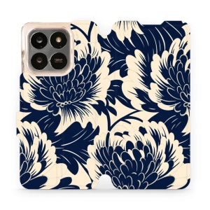 Flipové pouzdro Mobiwear - Honor X7d / Honor 400 Smart - VA40S Modré a béžové květy