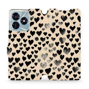 Flipové pouzdro Mobiwear - Honor X5c Plus - VA51S Černá srdíčka