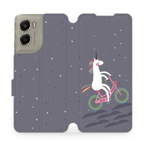 Flipové pouzdro Mobiwear - Motorola Moto G06 Power - V024P Jednorožec na kole