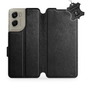Kožené flip pouzdro Mobiwear - Motorola Moto G06 Power - Černé