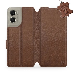 Kožené flip pouzdro Mobiwear - Motorola Moto G06 Power - Hnědé