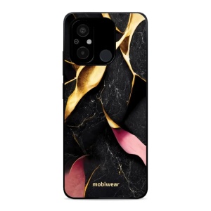 Lesklý kryt Mobiwear Glossy - Xiaomi Redmi 12C - G021G Černý a zlatavý mramor