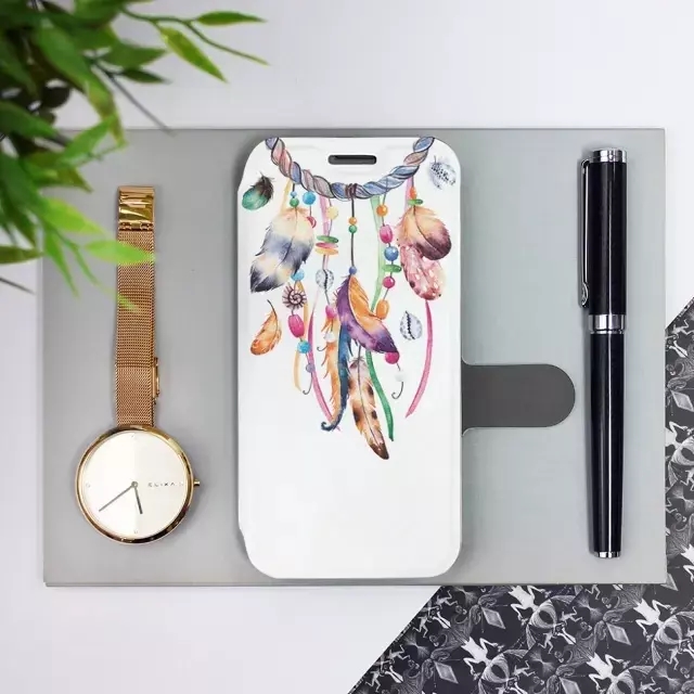 Flipové pouzdro Mobiwear - Xiaomi Redmi 12 - M003S Lapač a barevná pírka