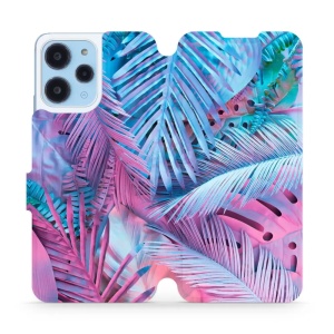 Flipové pouzdro Mobiwear - Xiaomi Redmi 12 - MG10S Fialové a modré listy