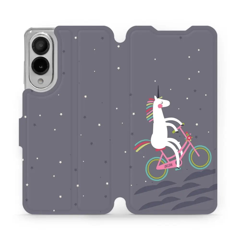 Flipové pouzdro Mobiwear - Samsung Galaxy S25 Edge - V024P Jednorožec na kole