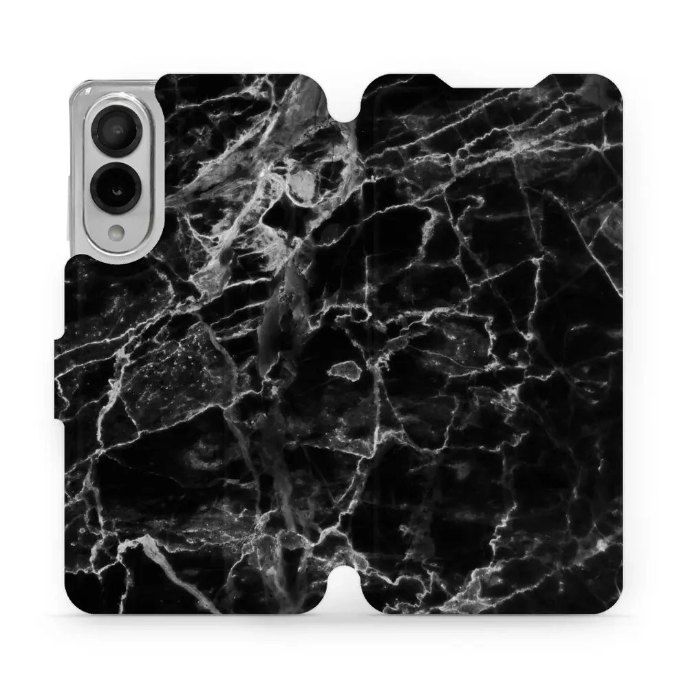 Flipové pouzdro Mobiwear - Samsung Galaxy S25 Edge - V056P Černý mramor