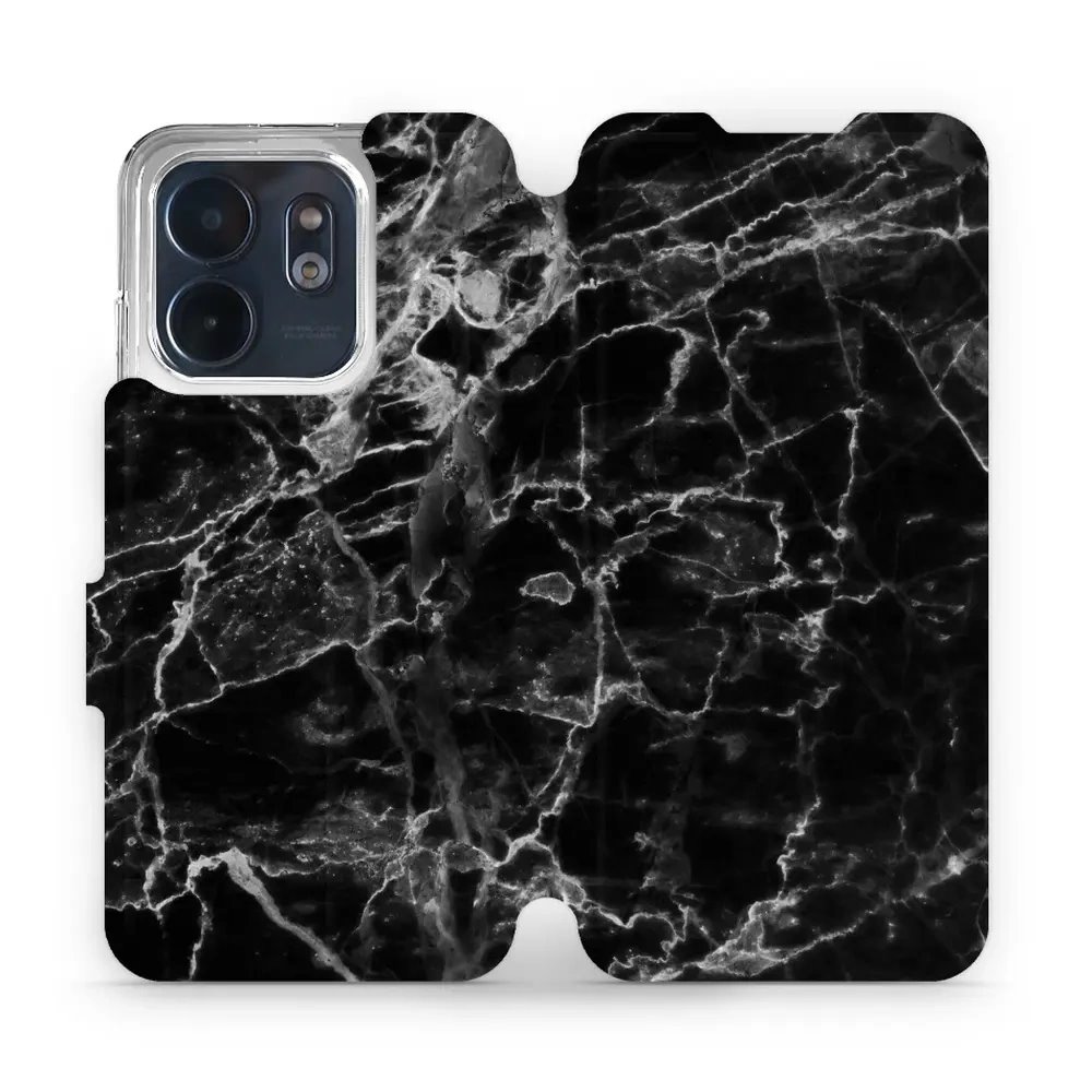 Flipové pouzdro Mobiwear - Infinix Smart 9 - V056P Černý mramor