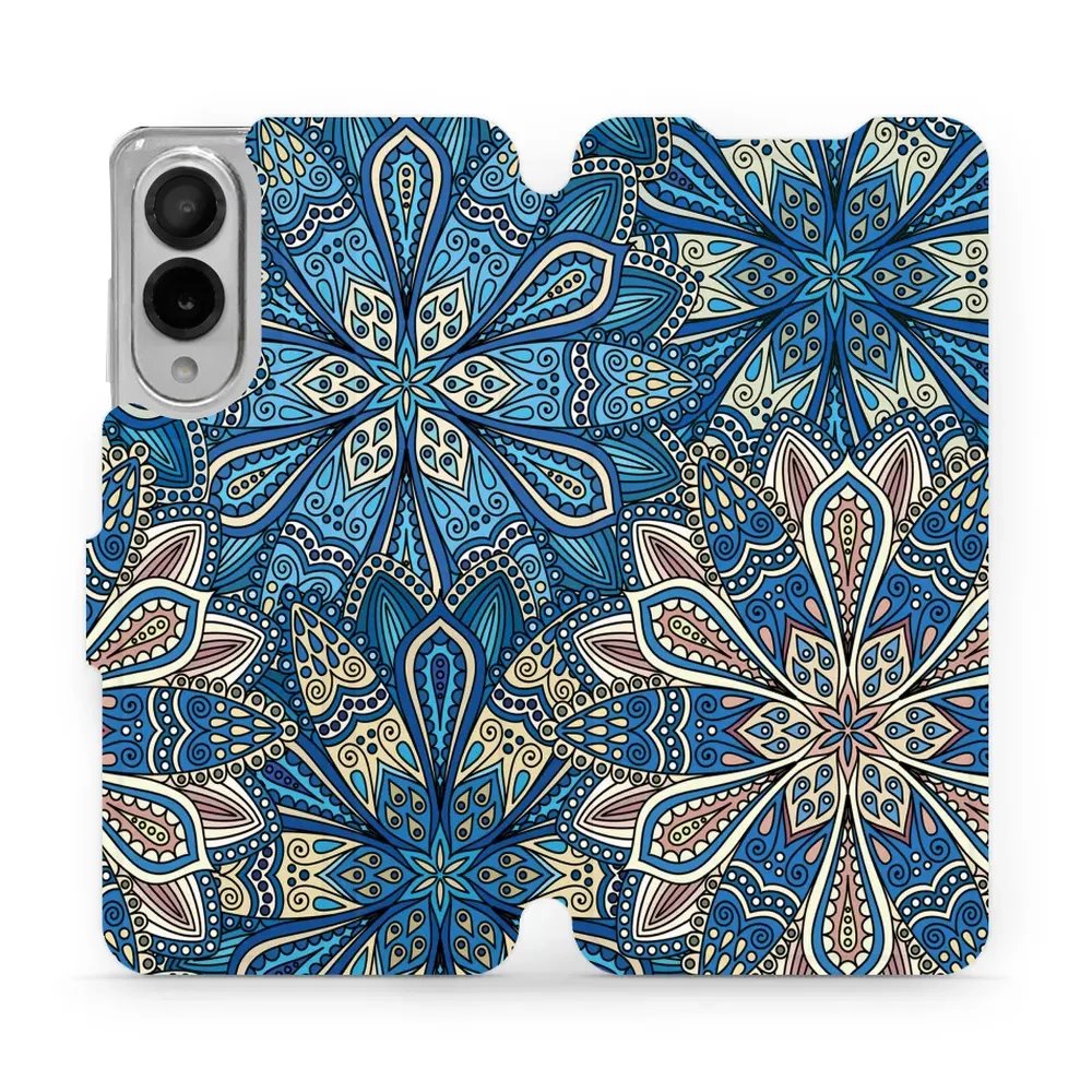 Flipové pouzdro Mobiwear - Samsung Galaxy S25 Edge - V108P Modré mandala květy
