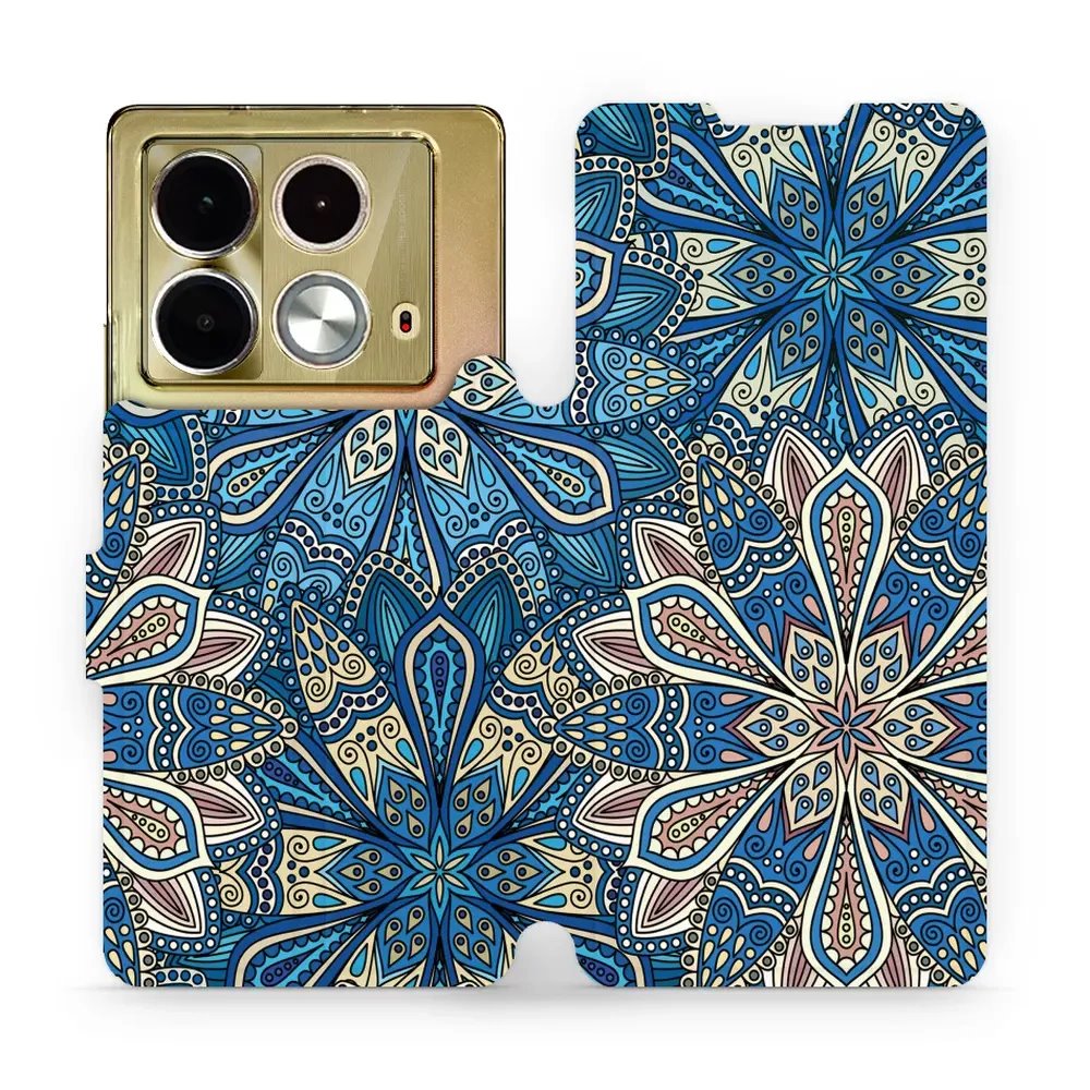Flipové pouzdro Mobiwear - Infinix Note 40 - V108P Modré mandala květy