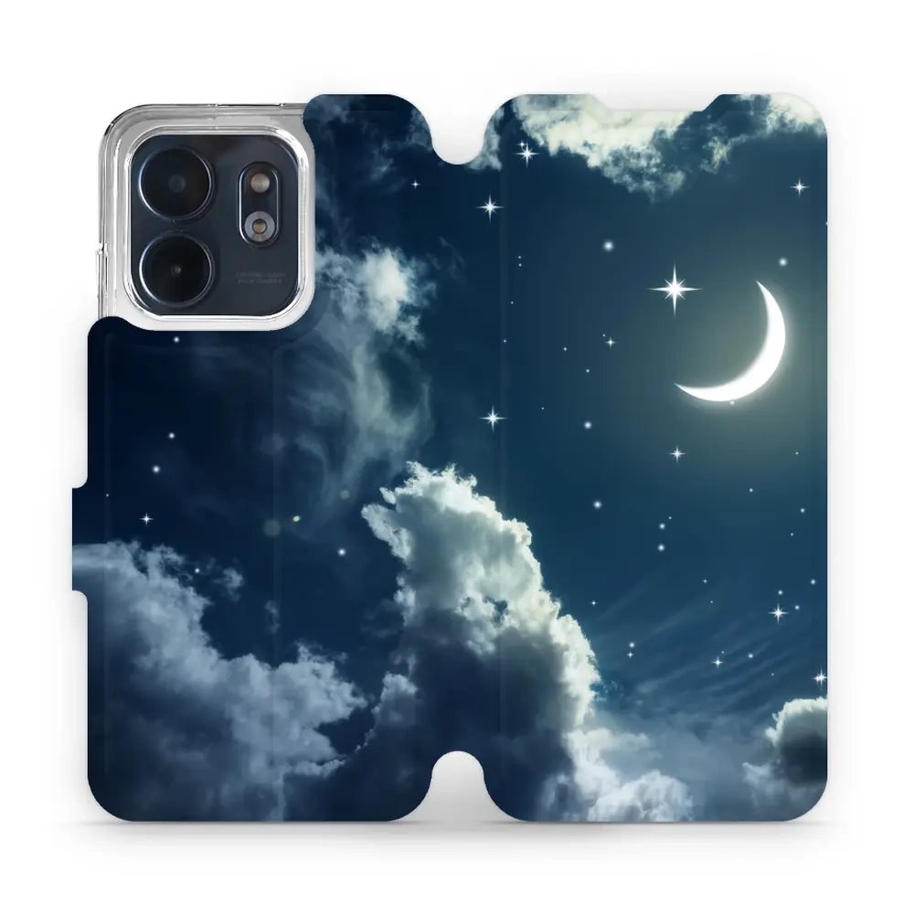 Flipové pouzdro Mobiwear - Infinix Smart 9 - V145P Noční obloha s měsícem