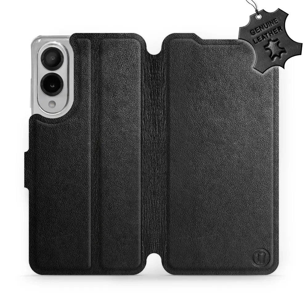 Kožené flip pouzdro Mobiwear - Samsung Galaxy S25 Edge - Černé