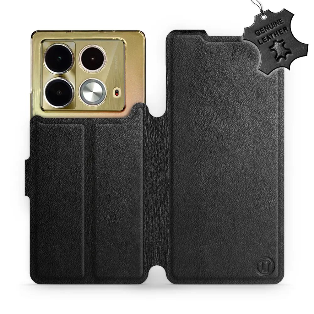 Kožené flip pouzdro Mobiwear - Infinix Note 40 - Černé