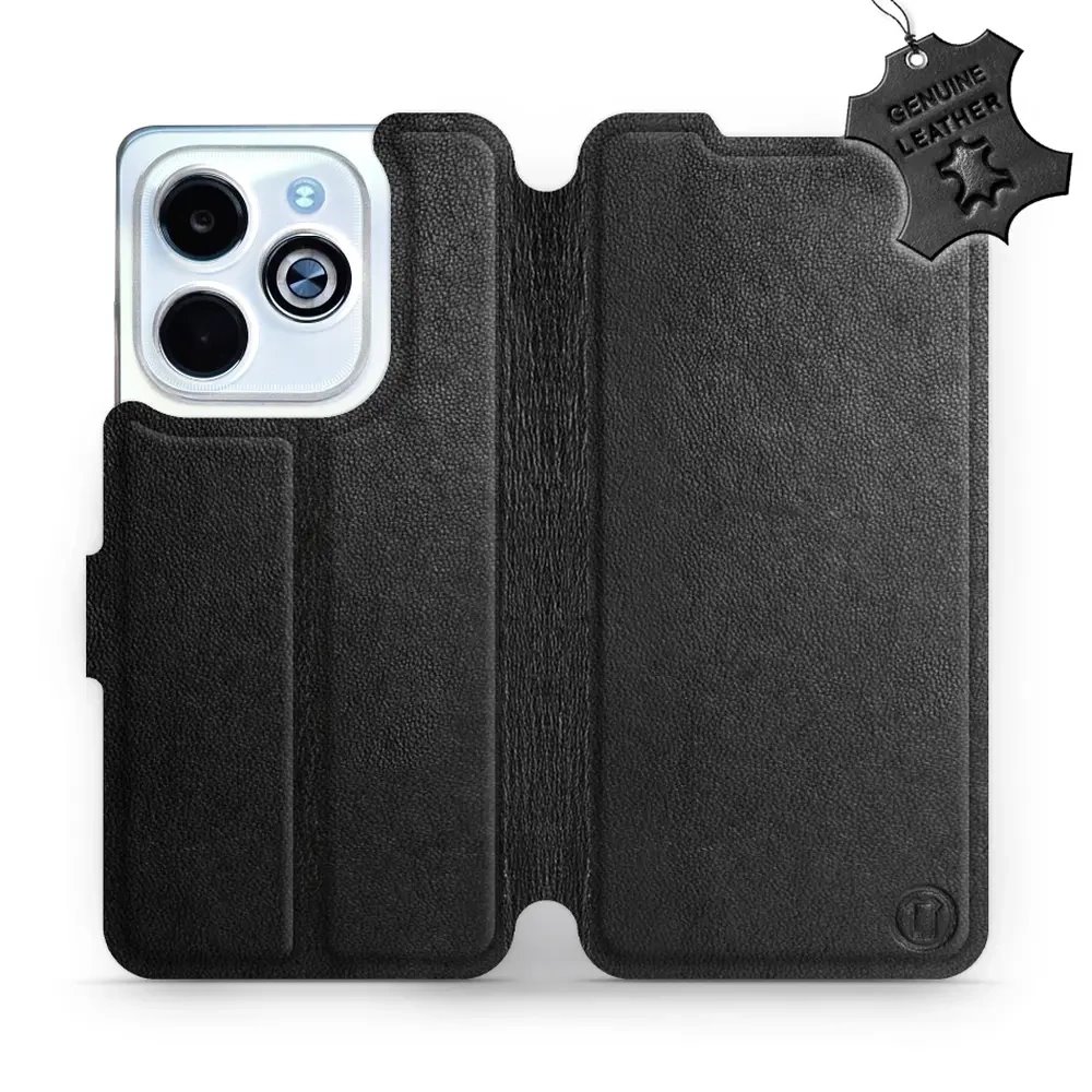 Kožené flip pouzdro Mobiwear - Infinix Smart 8 - Černé