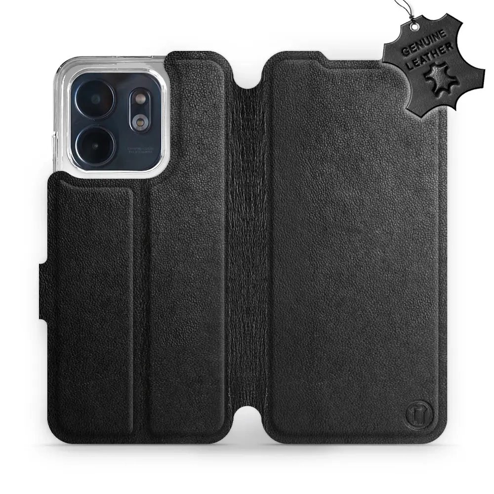 Kožené flip pouzdro Mobiwear - Infinix Smart 9 - Černé