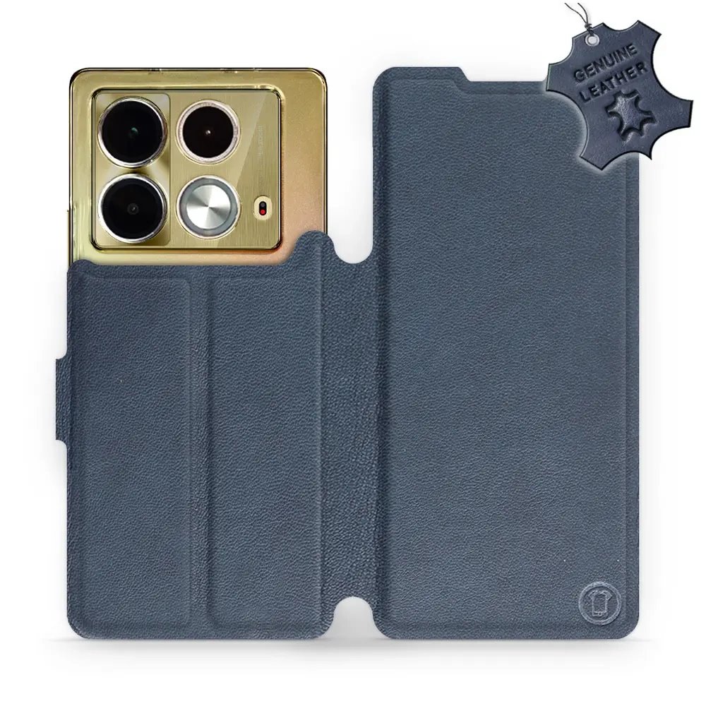 Kožené flip pouzdro Mobiwear - Infinix Note 40 - Modré
