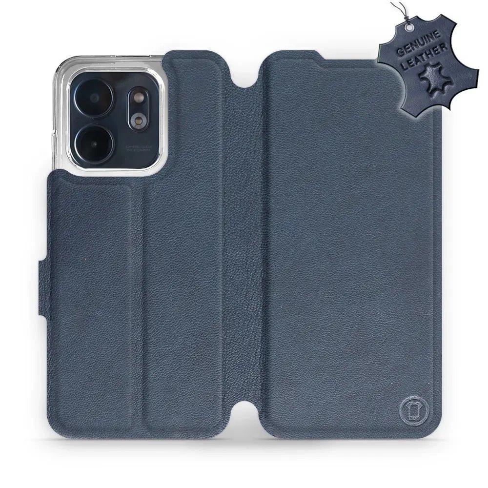 Kožené flip pouzdro Mobiwear - Infinix Smart 9 - Modré