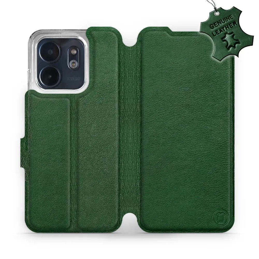Kožené flip pouzdro Mobiwear - Infinix Smart 9 - Zelené