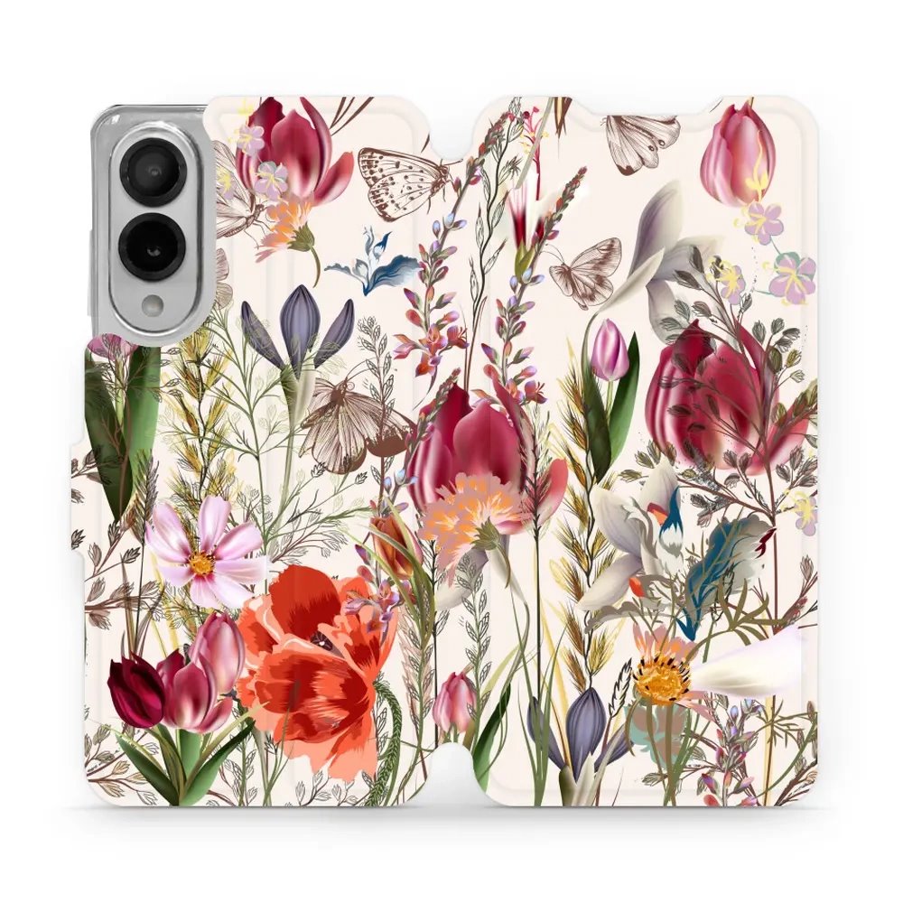 Flipové pouzdro Mobiwear - Samsung Galaxy S25 Edge - MP01S Rozkvetlá louka