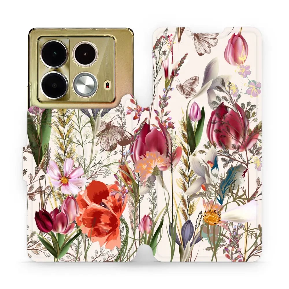 Flipové pouzdro Mobiwear - Infinix Note 40 - MP01S Rozkvetlá louka