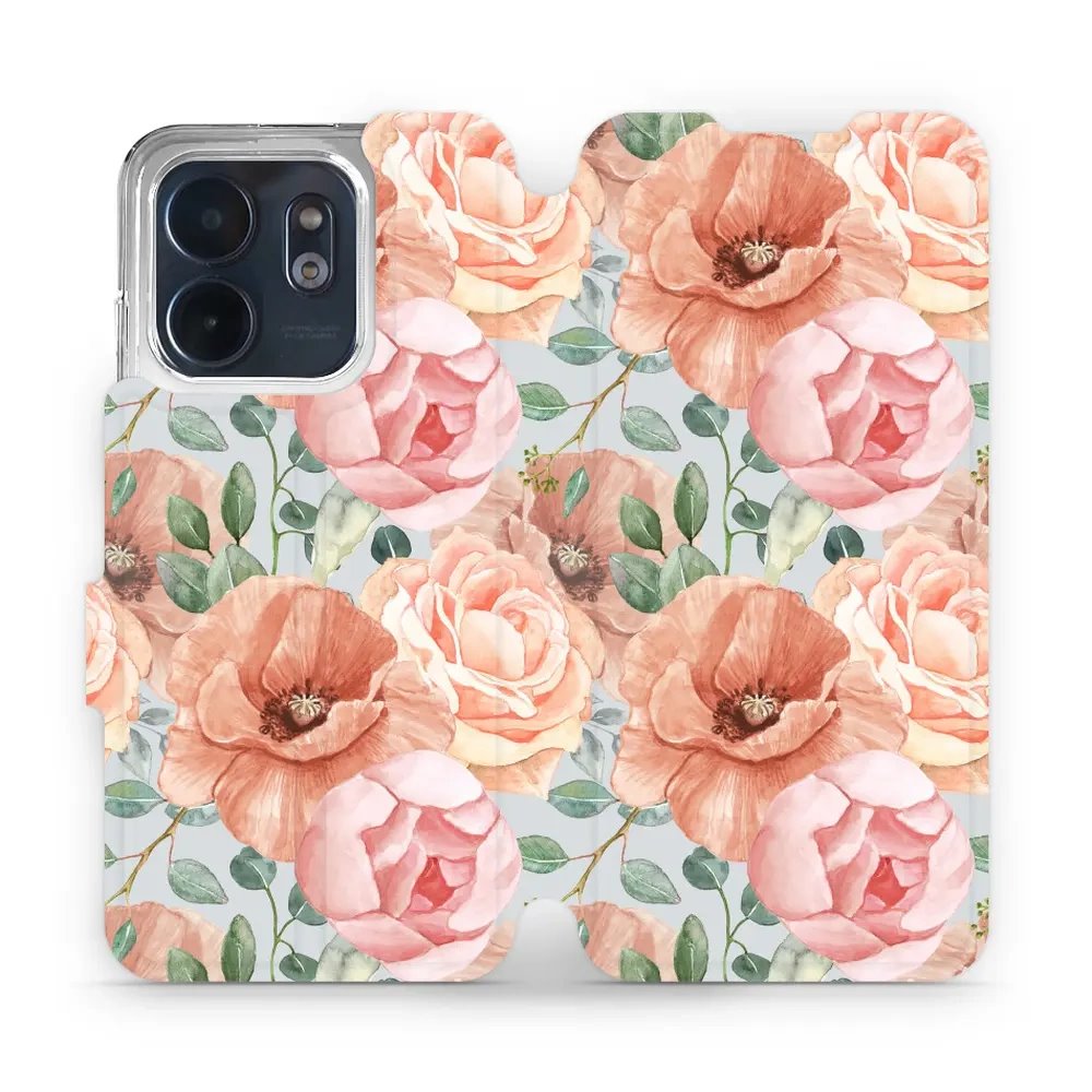 Flipové pouzdro Mobiwear - Infinix Smart 9 - MP02S Pastelové květy