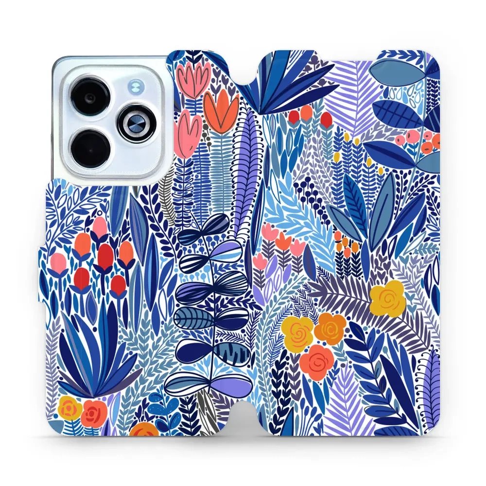 Flipové pouzdro Mobiwear - Infinix Smart 8 - MP03P Modrá květena
