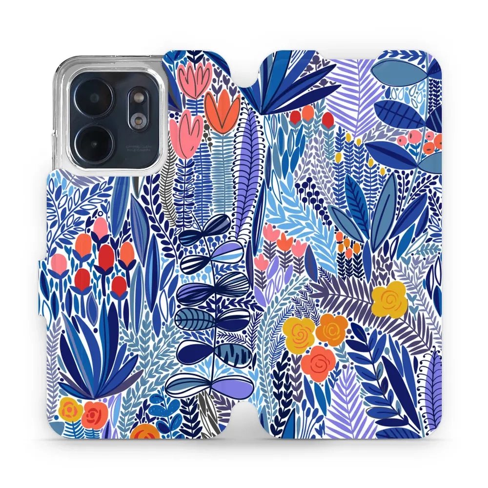 Flipové pouzdro Mobiwear - Infinix Smart 9 - MP03P Modrá květena