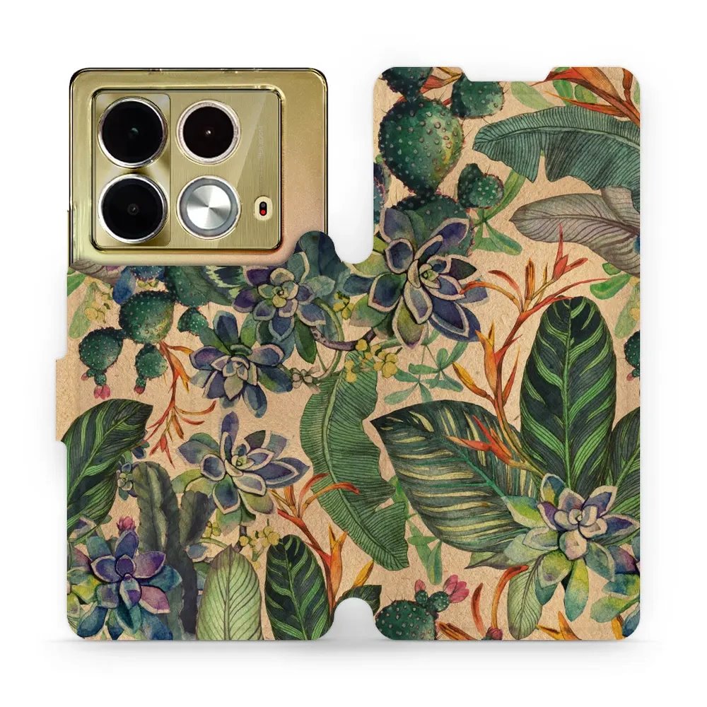 Flipové pouzdro Mobiwear - Infinix Note 40 - VP05S Sukulenty