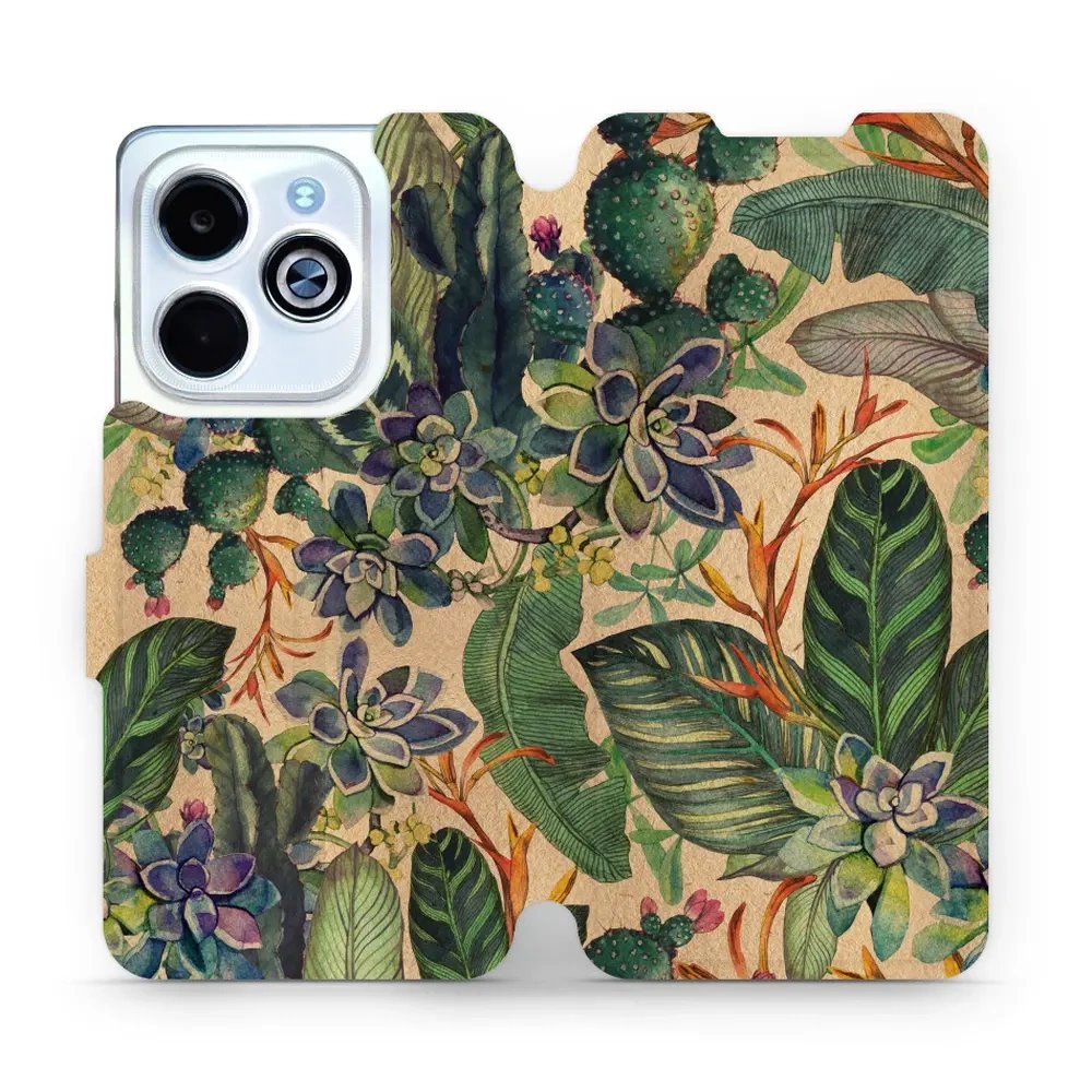 Flipové pouzdro Mobiwear - Infinix Smart 8 - VP05S Sukulenty