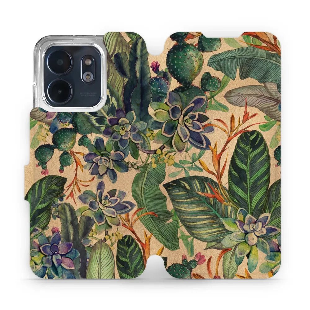 Flipové pouzdro Mobiwear - Infinix Smart 9 - VP05S Sukulenty