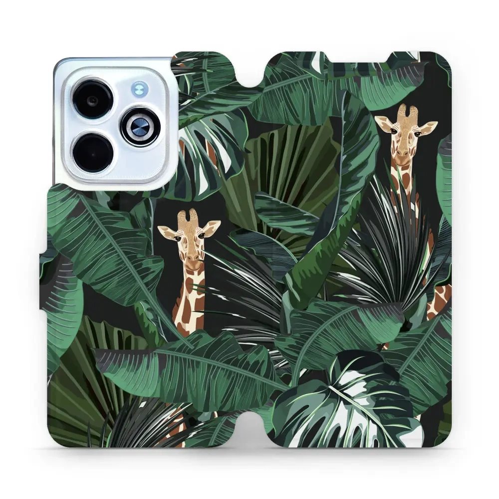 Flipové pouzdro Mobiwear - Infinix Smart 8 - VP06P Žirafky