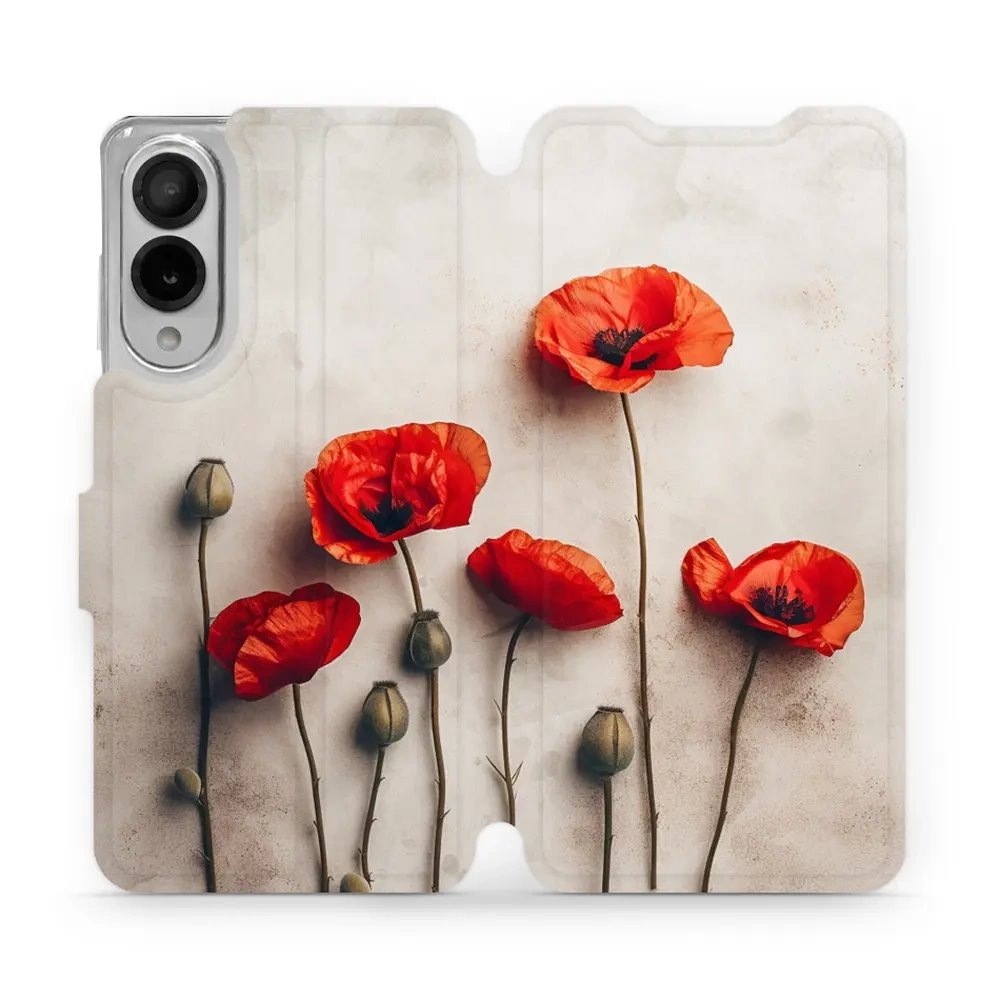 Flipové pouzdro Mobiwear - Samsung Galaxy S25 Edge - VP42S Vlčí máky