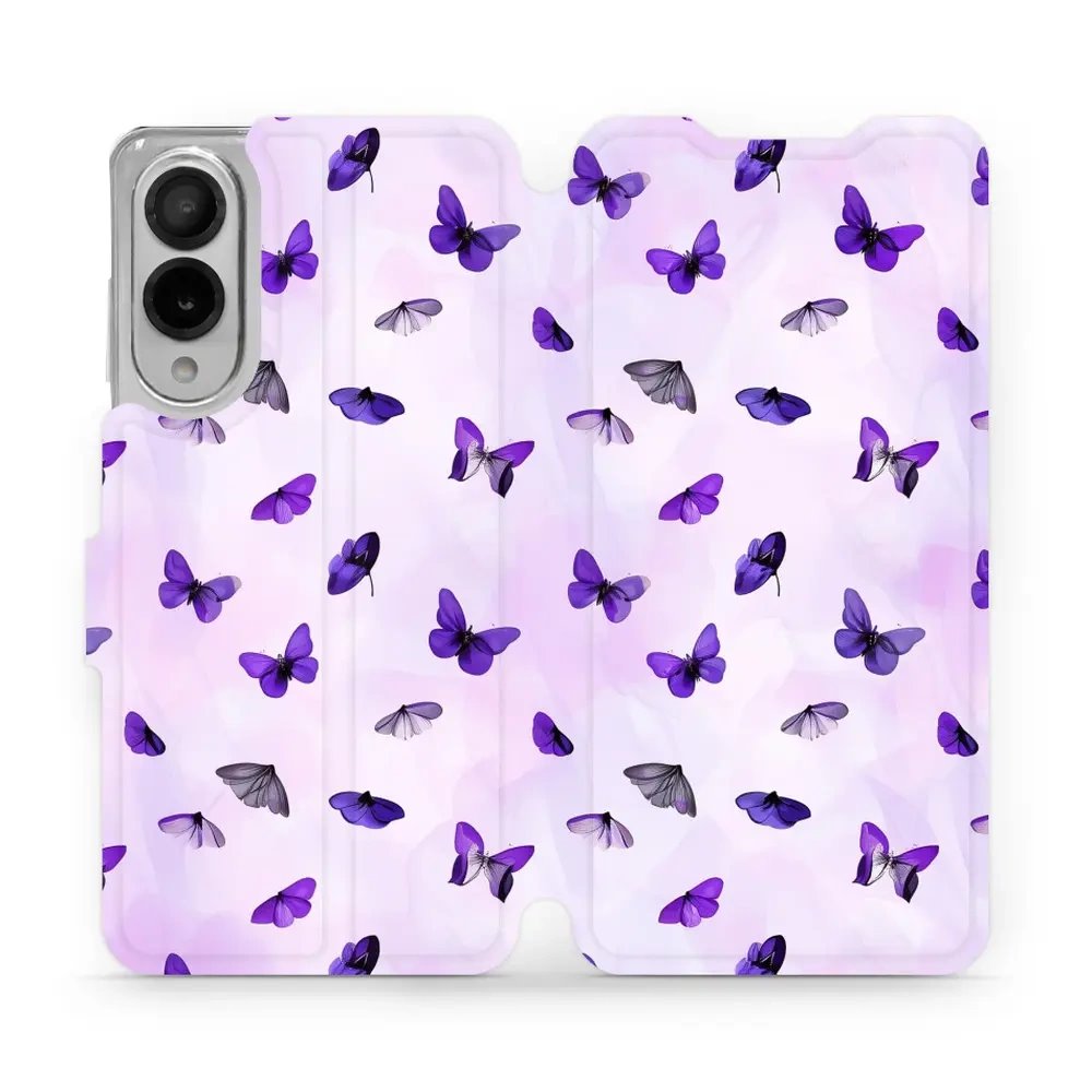 Flipové pouzdro Mobiwear - Samsung Galaxy S25 Edge - VP76S Fialoví motýlci