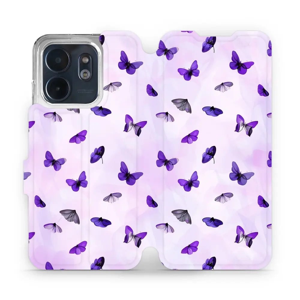 Flipové pouzdro Mobiwear - Infinix Smart 9 - VP76S Fialoví motýlci